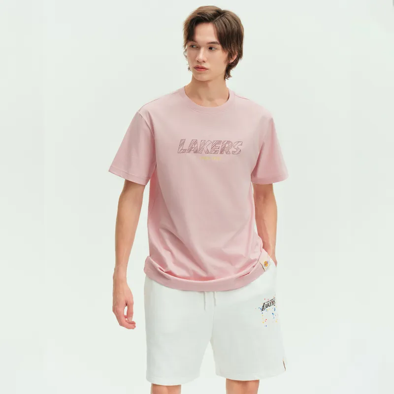 NBA Los Angeles Lakers T Shirt Unisex Pink-3