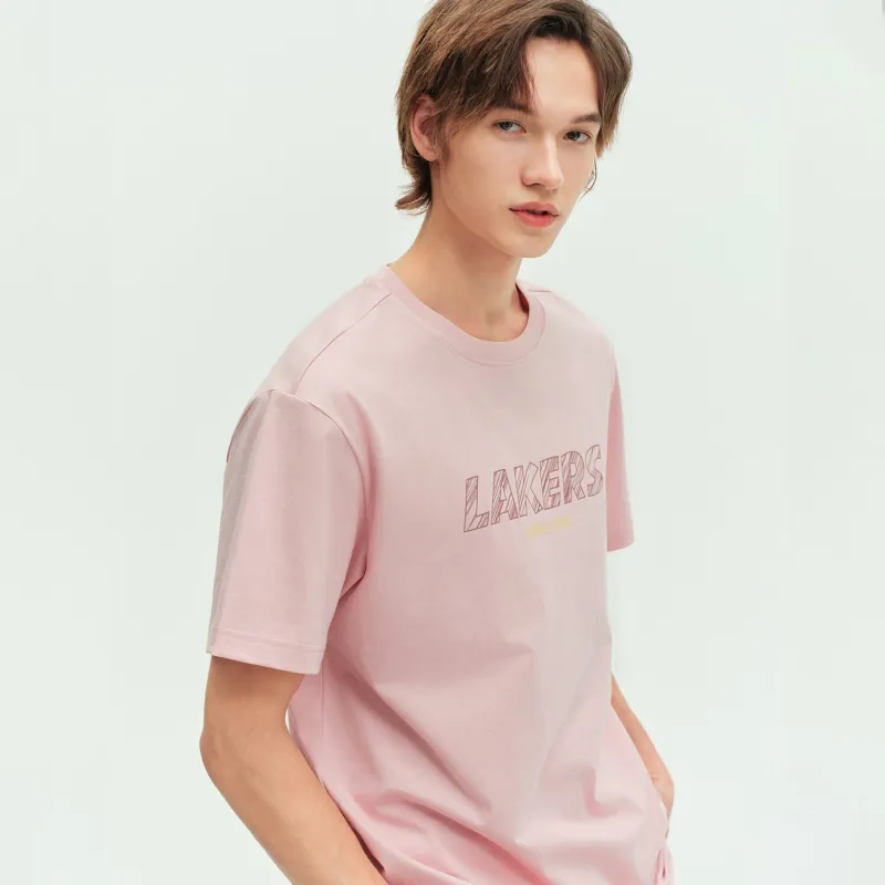 NBA Los Angeles Lakers T Shirt Unisex Pink-5