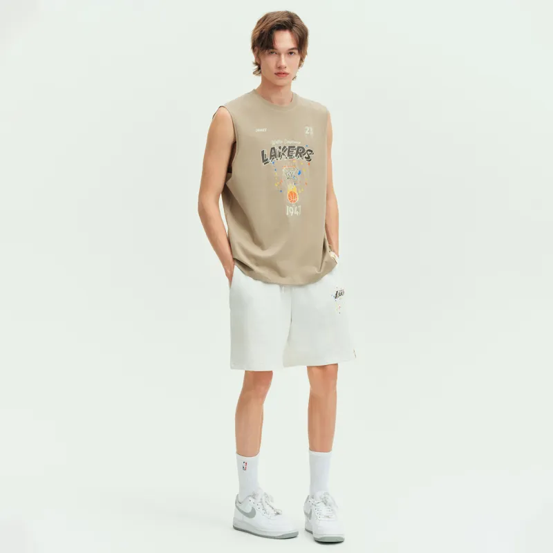 NBA Los Angeles Lakers Team Culture Collection Tank Top Unisex Khaki-2
