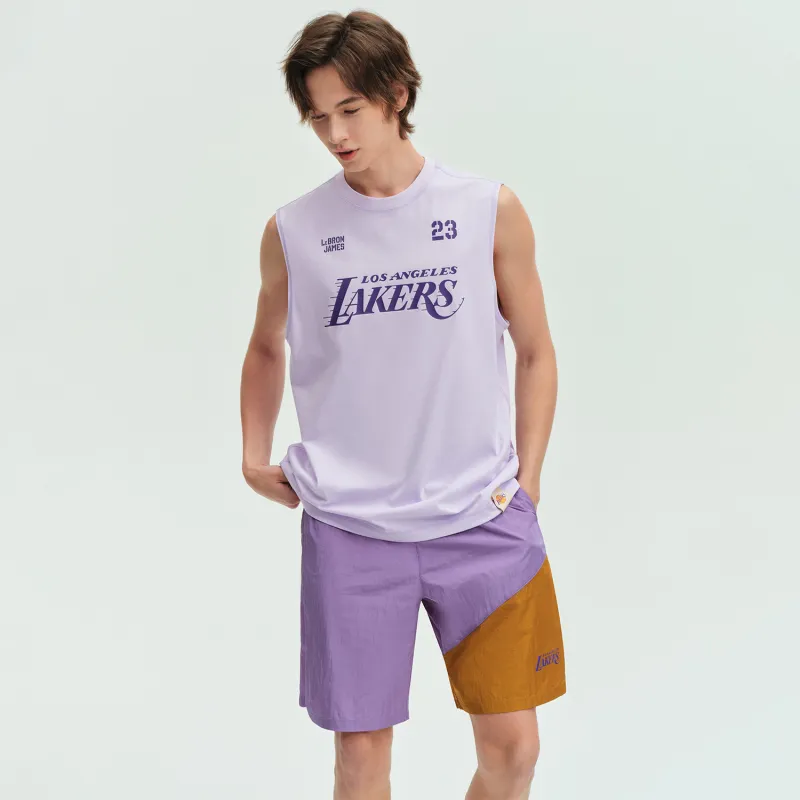 NBA Los Angeles Lakers Team Culture Collection Tank Tops Unisex Light Purple-2