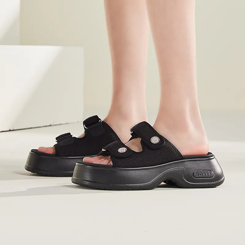 BOREE Slide Slippers Unisex Joyful White/Cool Black-9