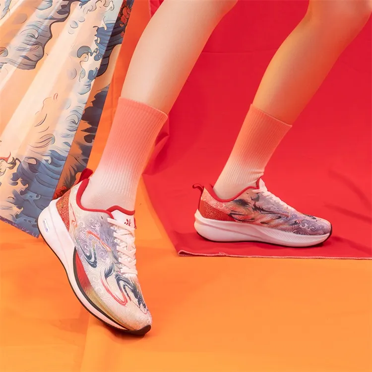 LPMX Cushioning Wear-Resistant Impact-Resistant Rebound Low-Top Casual Carbon Plate Running Shoes Women's China Red-8