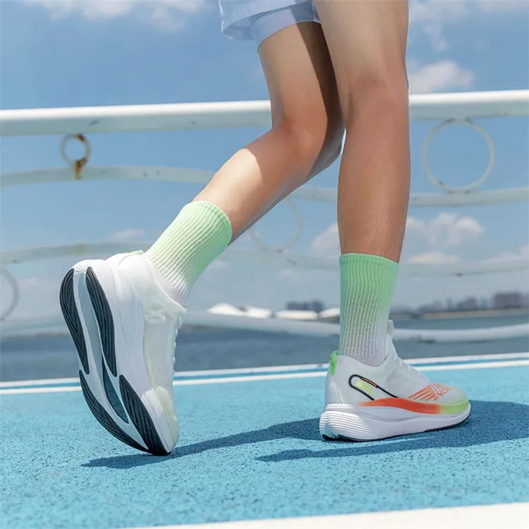 LPMX Cushioning Breathable Low-Top Sprint Running Shoes Unisex White Magnolia Orange/Olympic Edition-10