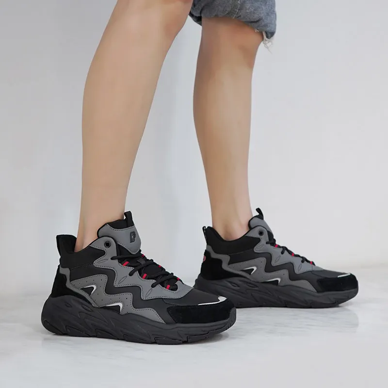 LPMX High Top Running Shoes Men's Black Red-5
