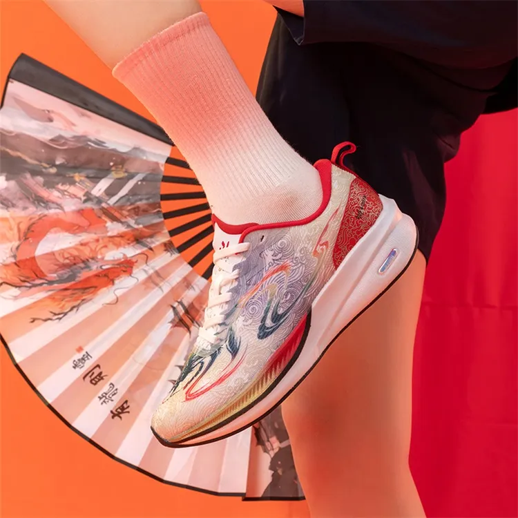 LPMX Cushioning Wear-Resistant Impact-Resistant Rebound Low-Top Casual Carbon Plate Running Shoes Women's China Red-5