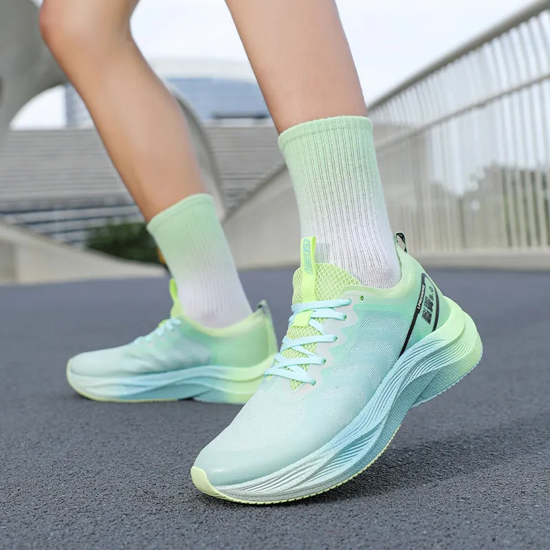 LPMX Running Shoes Men Low Top White Turquoise Green-6