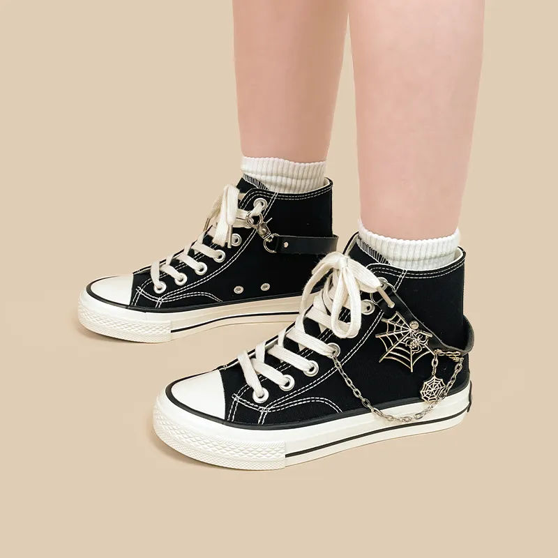 A&M Abrasion Resistant High Top Canvas Shoes Women's Black-3