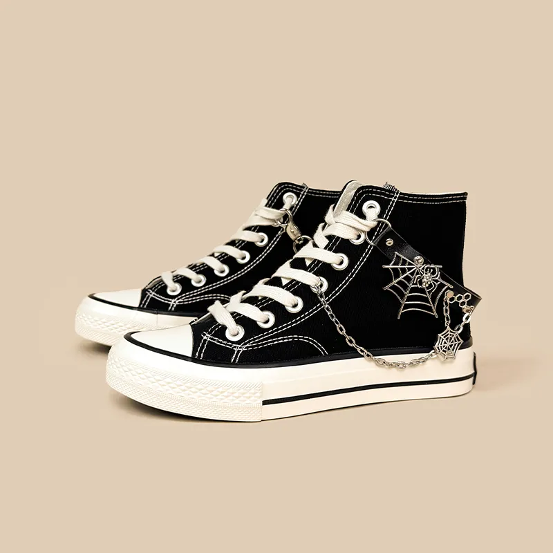 A&M Abrasion Resistant High Top Canvas Shoes Women's Black-1