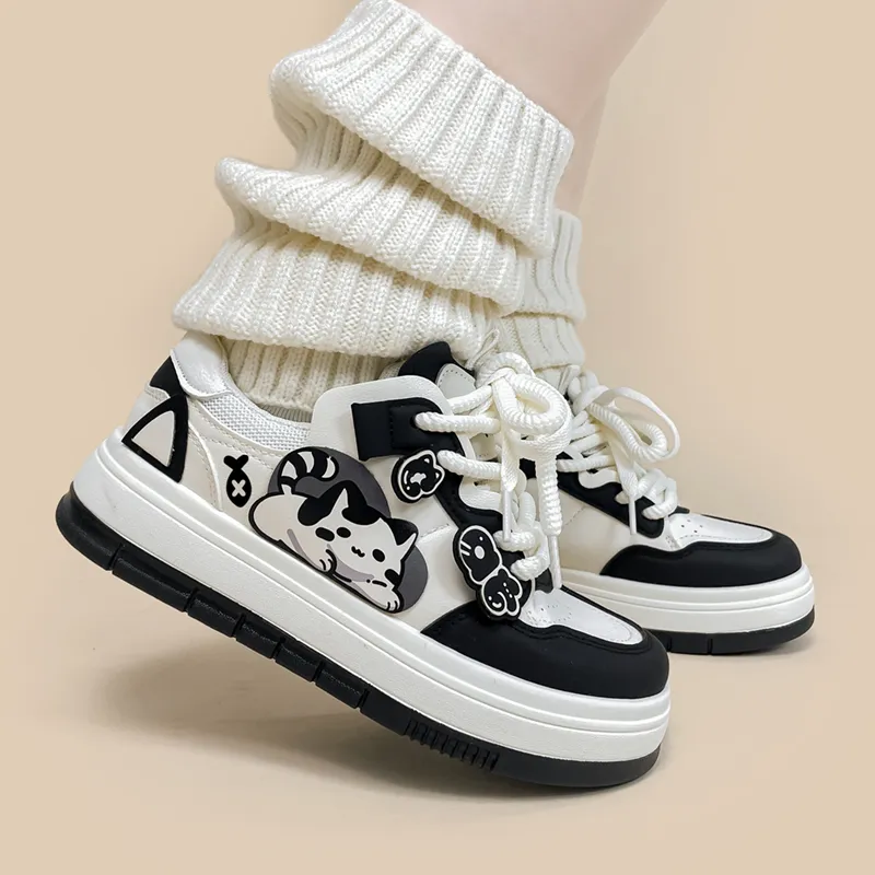 A&M Slip Resistant Waterproof Cushioning Low Top Skateboard Shoes Women's Black-3