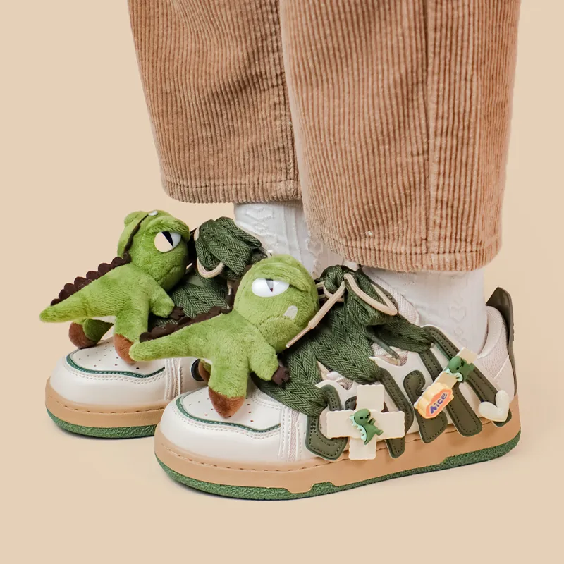 A&M Anti Slip Wear Resistant Low Top Skateboard Shoes Women's Olive Green-2
