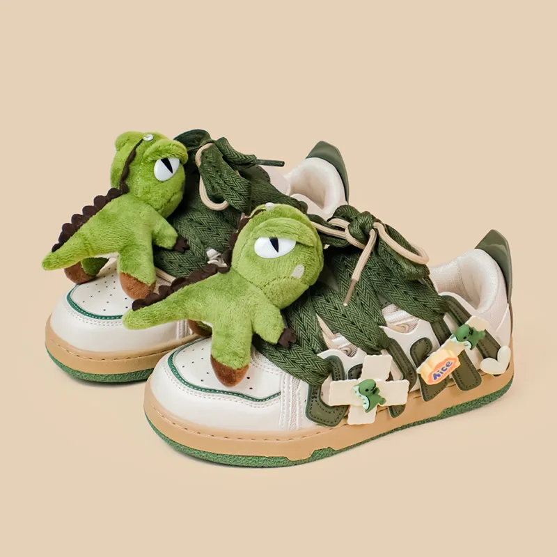 A&M Anti Slip Wear Resistant Low Top Skateboard Shoes Women's Olive Green-4
