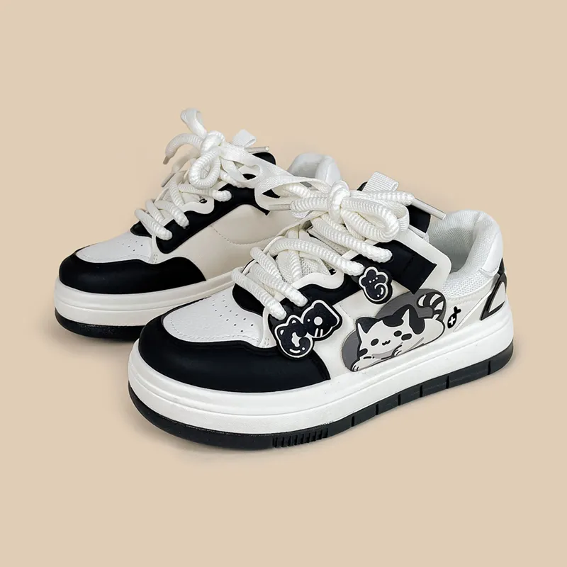 A&M Slip Resistant Waterproof Cushioning Low Top Skateboard Shoes Women's Black-5