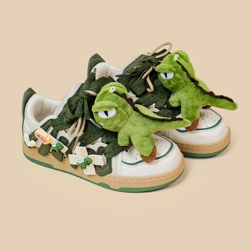 A&M Anti Slip Wear Resistant Low Top Skateboard Shoes Women's Olive Green-5