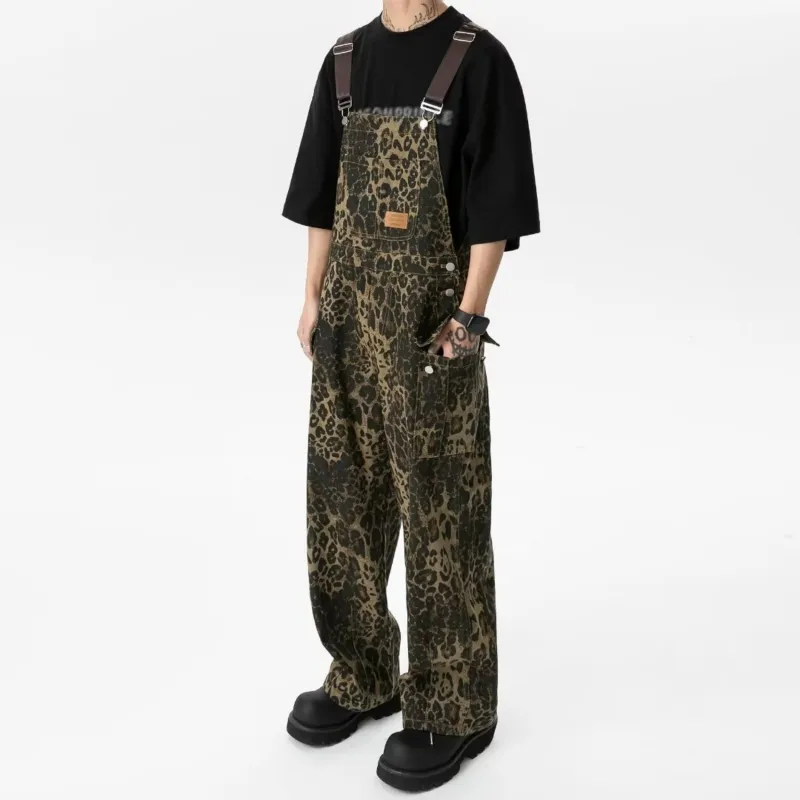 ZONEiD Overalls Unisex Leopard Print-1
