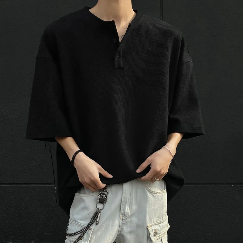 PAINT STAIN Versatile Basic T Shirt Unisex Classic Black-5