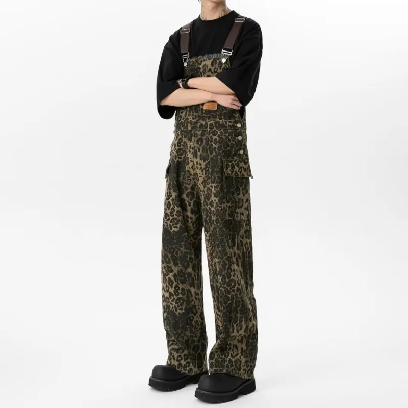 ZONEiD Overalls Unisex Leopard Print-3
