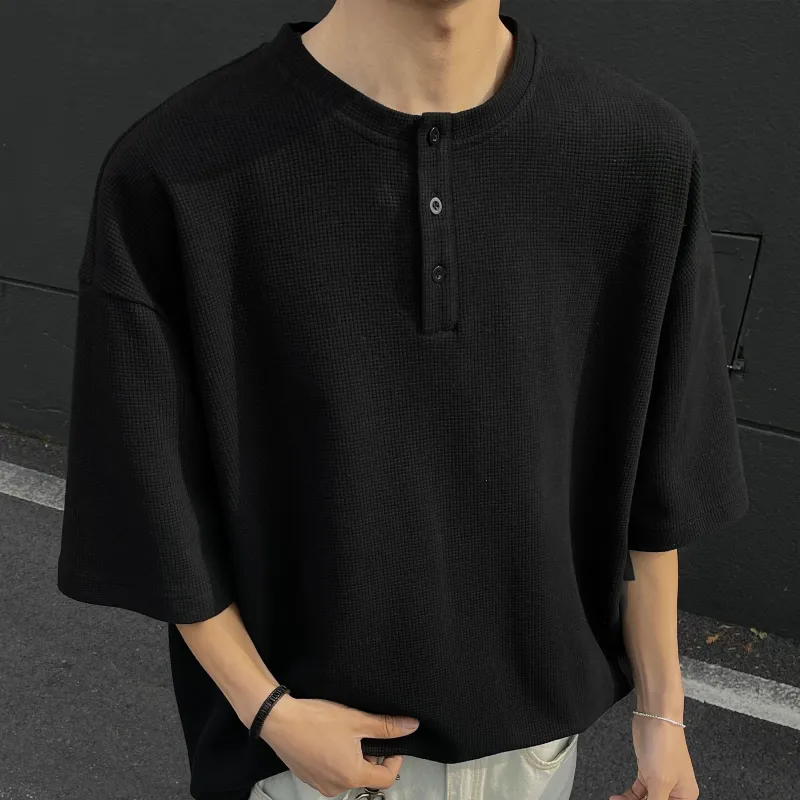 PAINT STAIN Versatile Basic T Shirt Unisex Classic Black-7