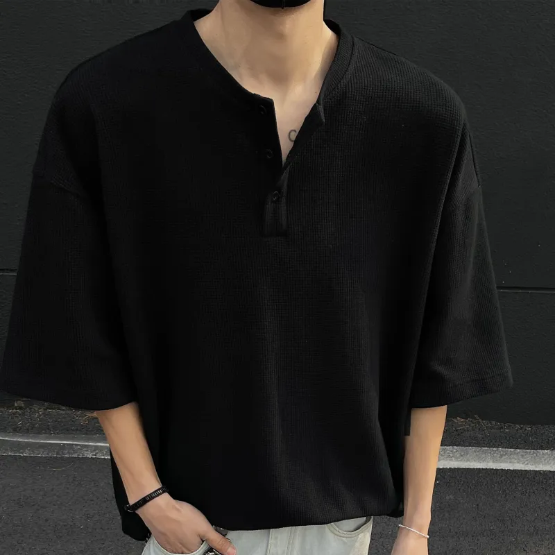 PAINT STAIN Versatile Basic T Shirt Unisex Classic Black-4