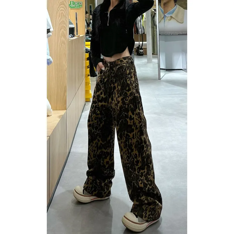 ZONEiD Jeans Unisex Leopard Print-6