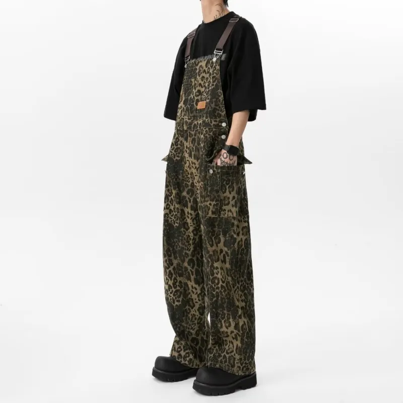 ZONEiD Overalls Unisex Leopard Print-2