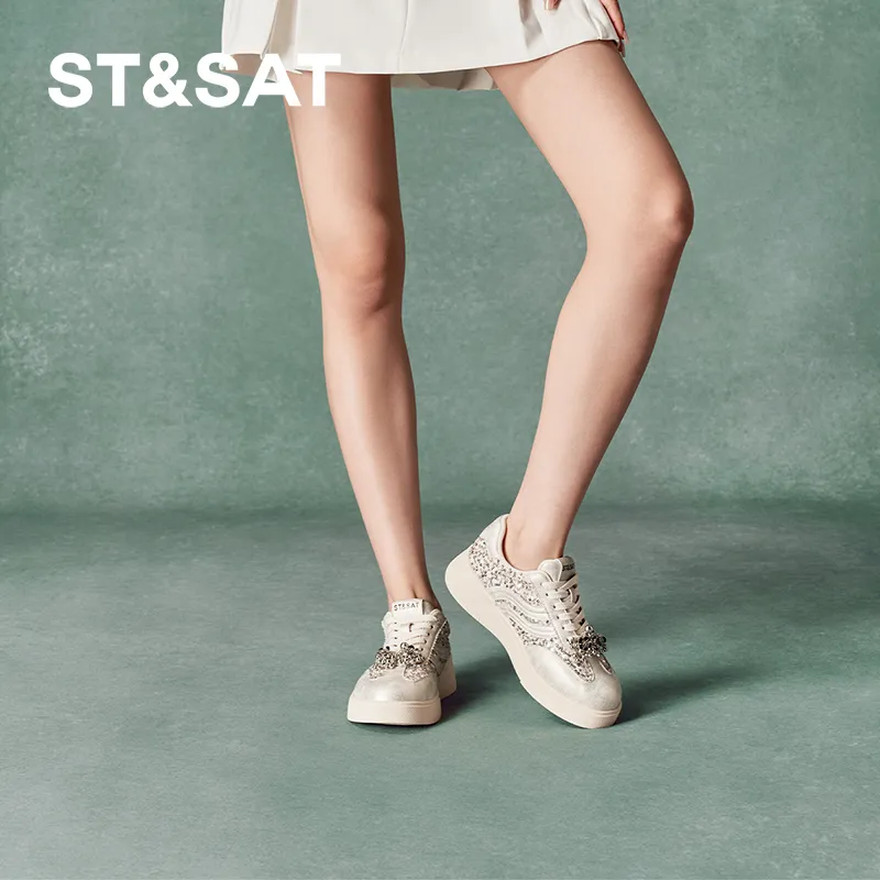 ST&SAT Low Top Casual Shoes Women's Light Gold-10