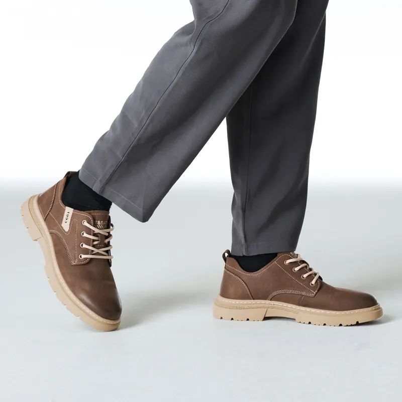 ST&SAT Men's Casual Shoes Men Low Top Yellow/Coffee-14