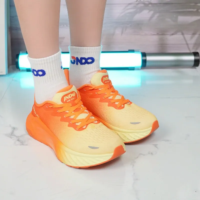 JNDO Low Top Tesla Valve Breathing Technology Running Shoes Unisex Vibrant Orange-7