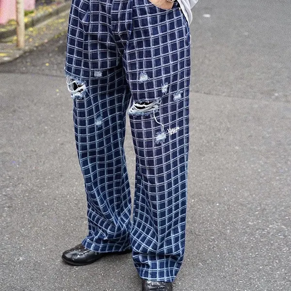 Younger Song Casual Pants Men's Blue-3