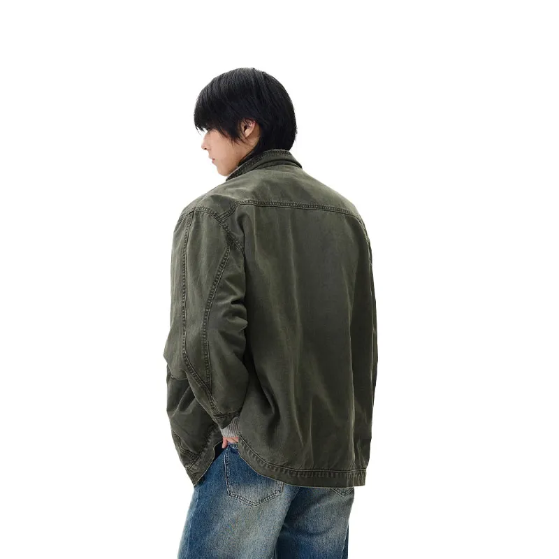 WLNEXT Multi Pocket Cargo Jacket Premium Stylish And Durable Jacket Unisex Green-0