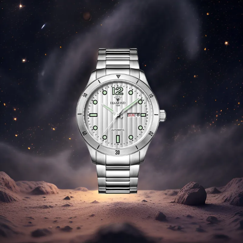Diamond Automatic Mechanical Movement Men's Watches White Dial-2