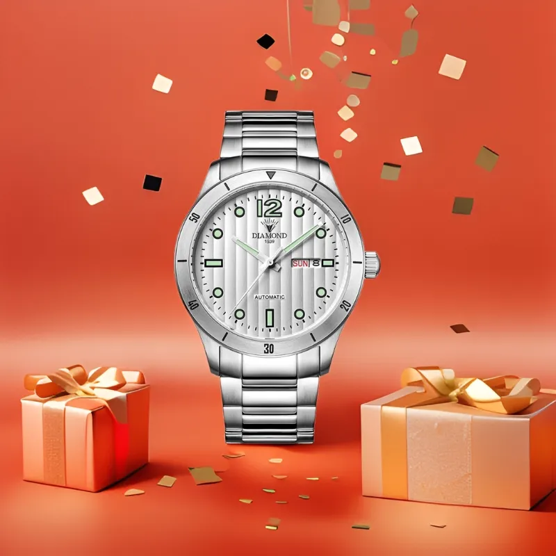 Diamond Automatic Mechanical Movement Men's Watches White Dial-1