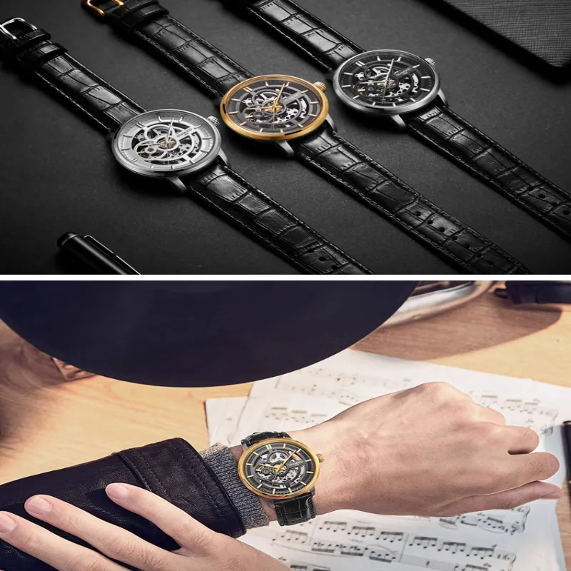 Diamond Automatic Mechanical Movement Men's Watches White Dial-36