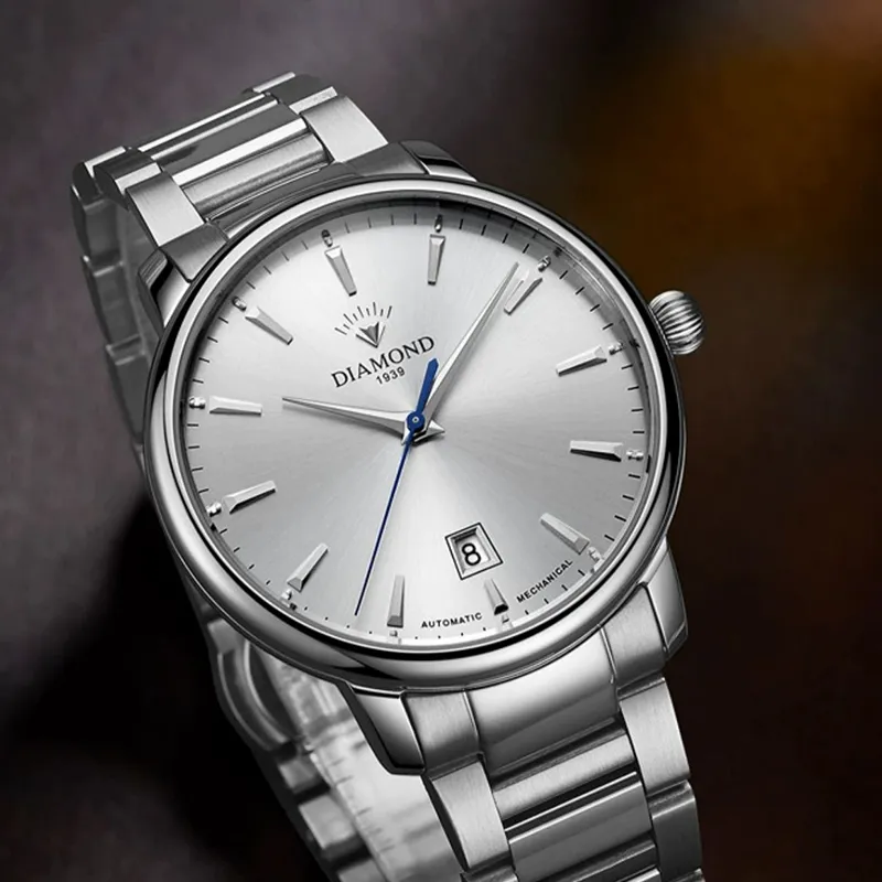 Diamond Automatic Mechanical Movement Watch Men's Watches Black Dial-10