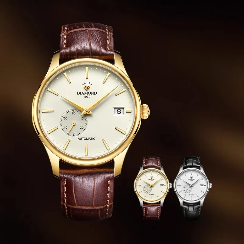 Diamond Automatic Mechanical Movement Watch Unisex White Dial-4