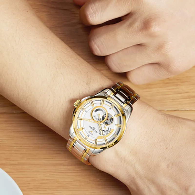 Diamond Automatic Mechanical Movement Watch Men's Watches White Dial-2