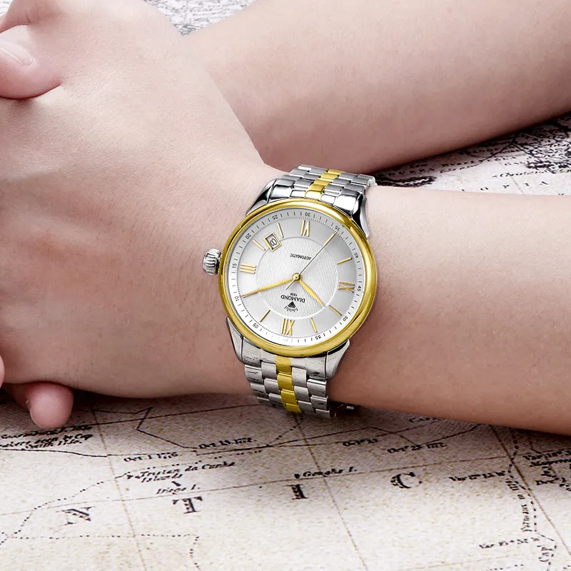 Diamond Automatic Mechanical Movement Men's Watches White Dial-10