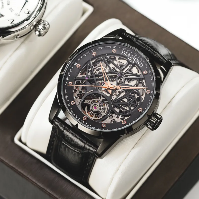 Diamond Automatic/Manual Mechanical Movement Men's Watches White Dial-16