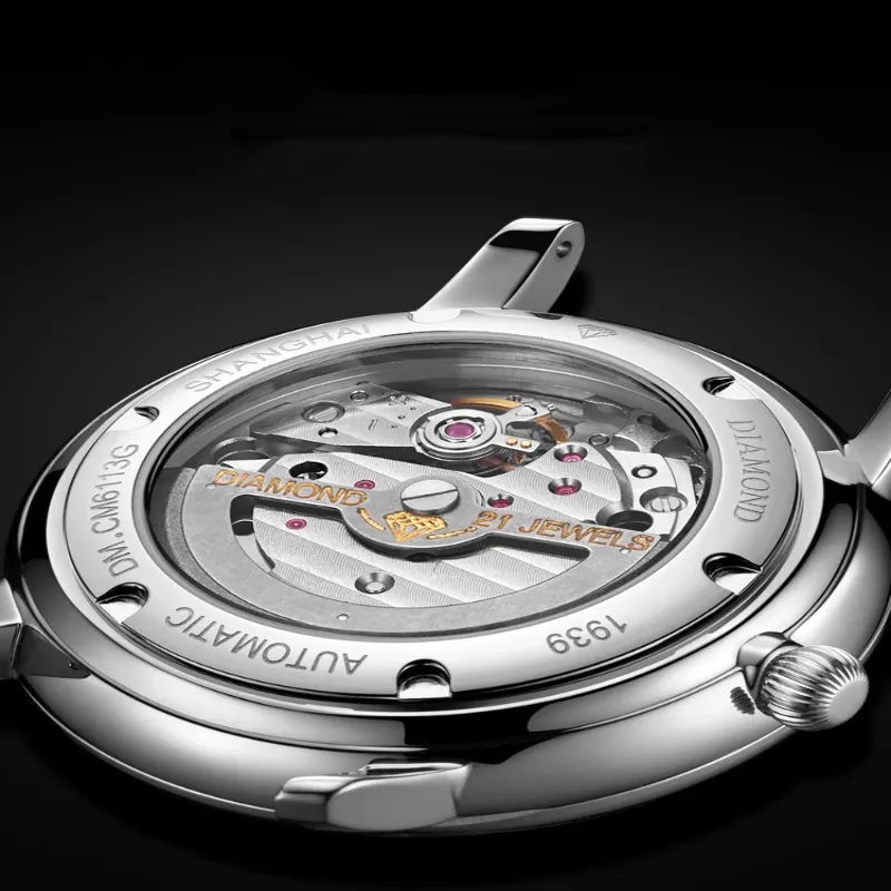 Diamond Automatic Mechanical Movement Watch Men's Watches Black Dial-5