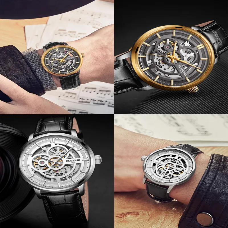 Diamond Automatic Mechanical Movement Men's Watches White Dial-22