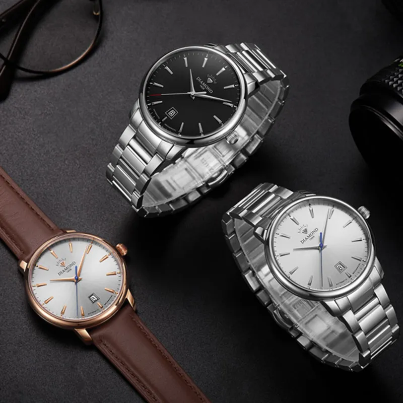 Diamond Automatic Mechanical Movement Watch Men's Watches Black Dial-3