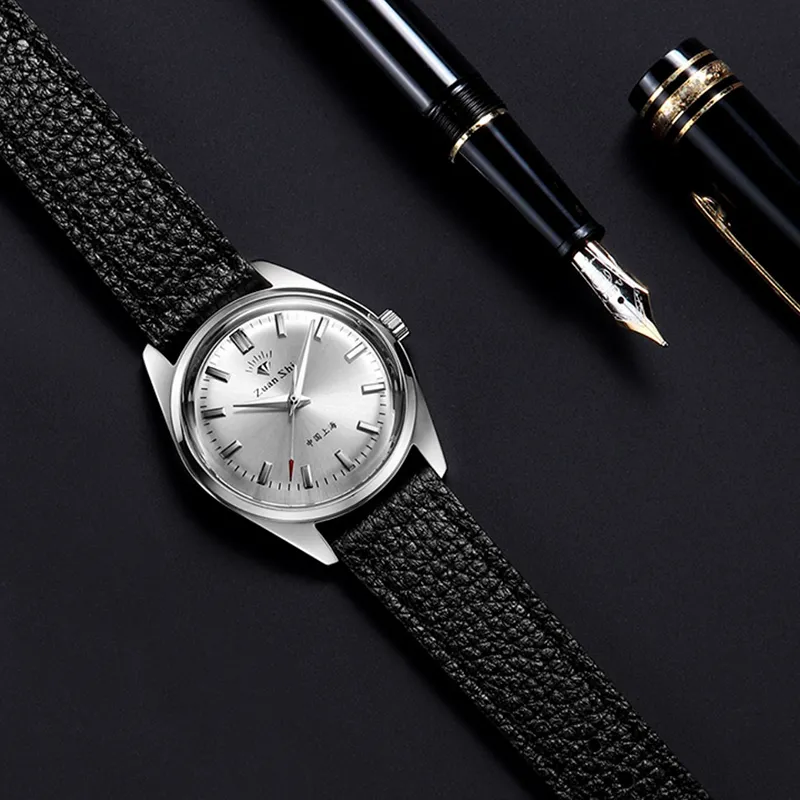 Diamond Manual Mechanical Movement Men's Watches White Dial-2