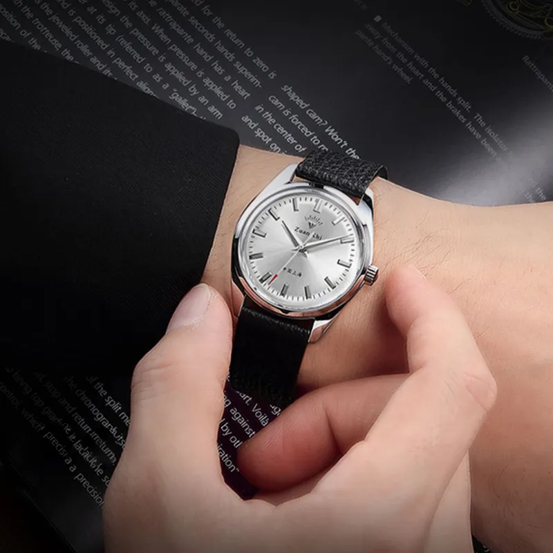 Diamond Manual Mechanical Movement Men's Watches White Dial-13