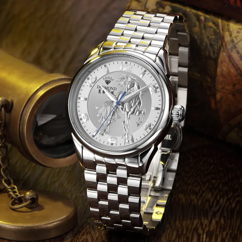 Diamond Automatic Mechanical Movement Men's Watches White Dial-2