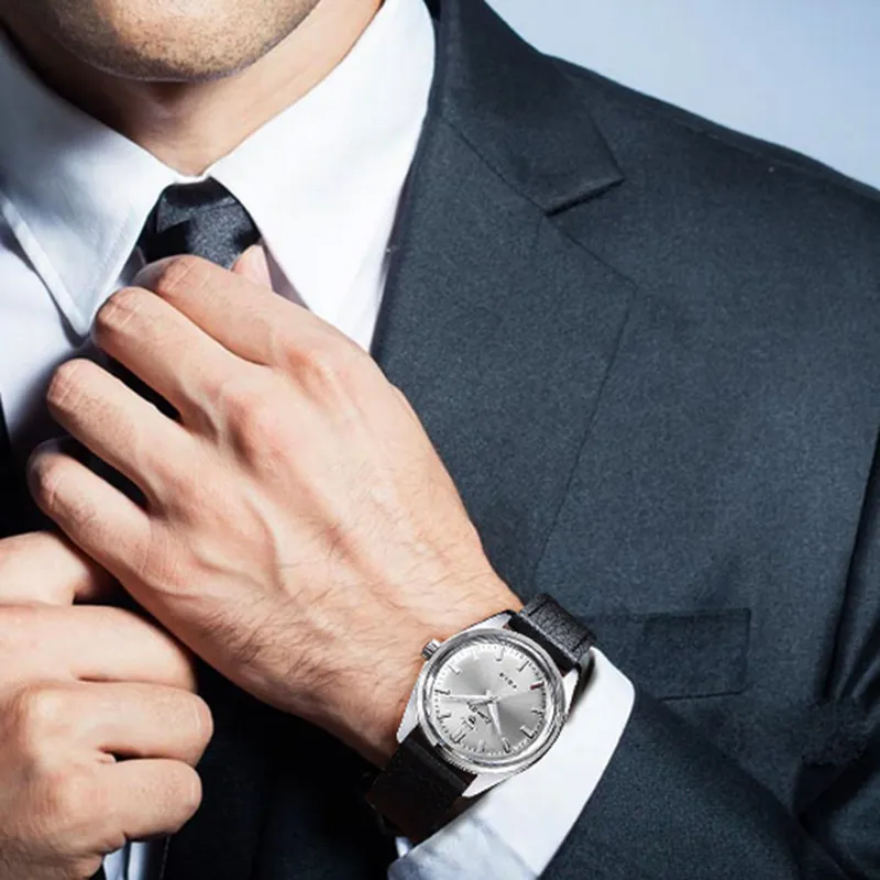 Diamond Manual Mechanical Movement Men's Watches White Dial-14