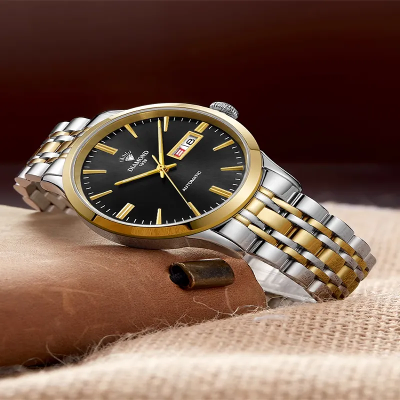 Diamond Automatic Mechanical Movement Watch Men's Watches Silver Dial-17