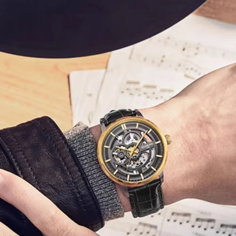 Diamond Automatic Mechanical Movement Men's Watches White Dial-3