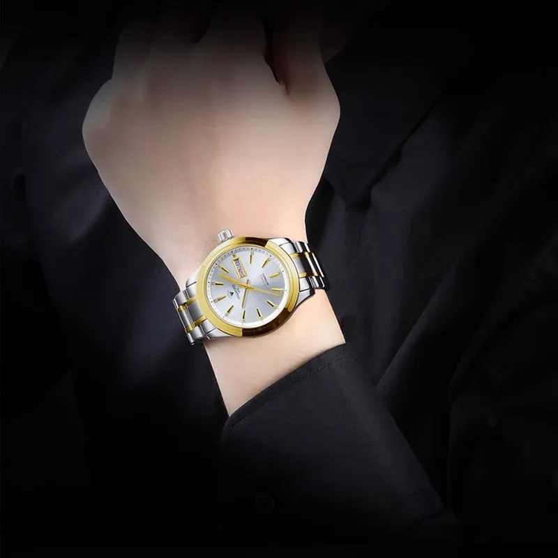 Diamond Automatic Mechanical Movement Watch Men's Watches White Dial-7