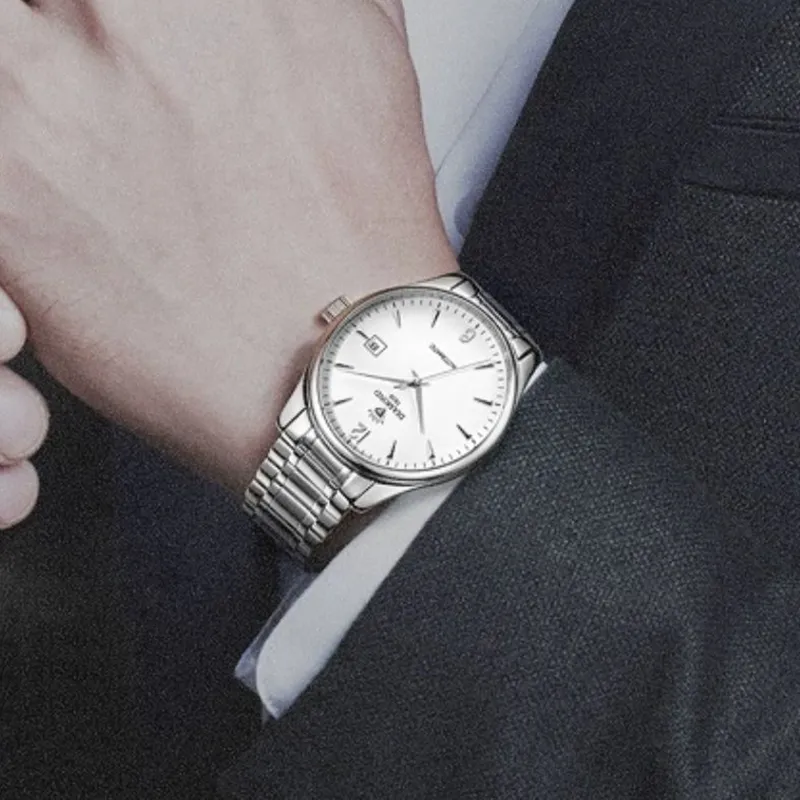 Diamond Automatic Mechanical Movement Watch Men's Watches White Dial-27