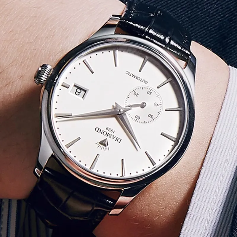 Diamond Automatic Mechanical Movement Watch Unisex White Dial-1