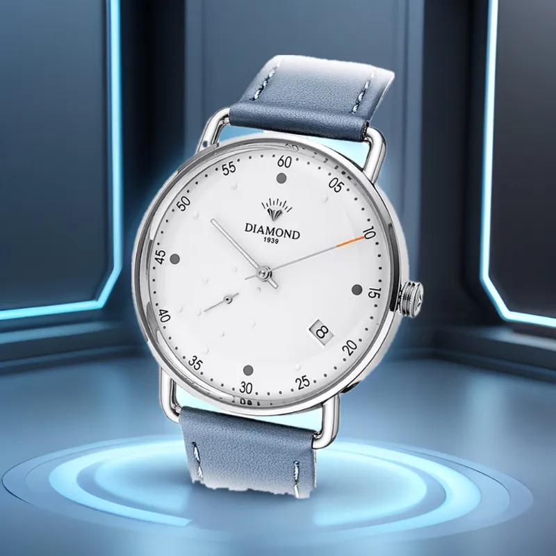 Diamond Automatic/Manual Mechanical Movement Watch Unisex White Dial-2